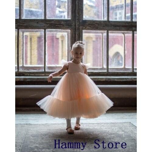 Kids Wedding Party Dresses for Girls Children Sequins Ball Gowns Pink Black Sundress Baby Infant 1 year girl baby birthday dress