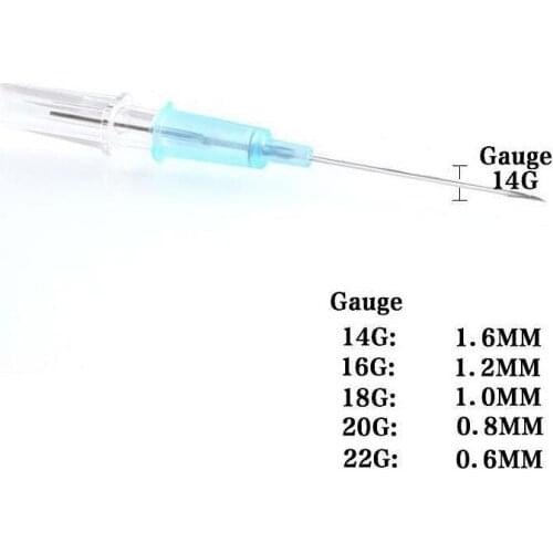 14G 16G 18G 20G 22G Professional Surgical Steel Catheter Cannula Body Piercing Jewelry Sterile Sterilized Body Tattoo Needles