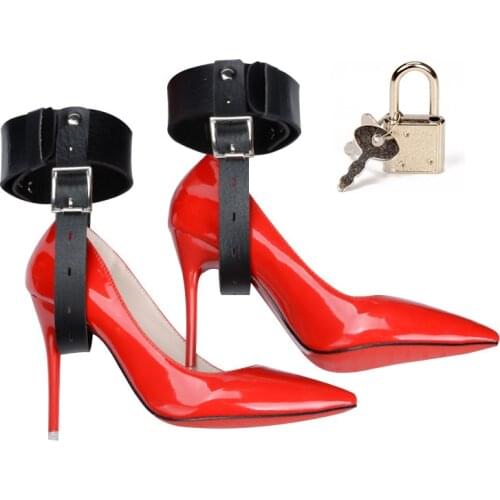 Sexy High-heeled Shoes Straps Exotic Bdsm Toys Sex Adult Game Leather Ankle for Woman Sex Restraint Fixed Shoes Bondage Sex Belt