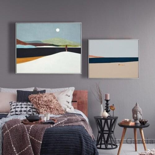 Nordic Minimalist Landscape Poster Artistic Conception Canvas Painting Silent World Wall Art for Gallery Fashion Home Decor