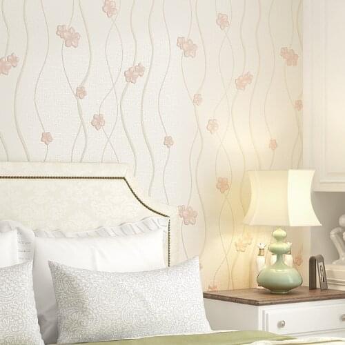 Modern Pastoral Florals Embossed 3D Wallpaper Non Woven Home Decor Flowers Wall Paper For Bedroom Living Room