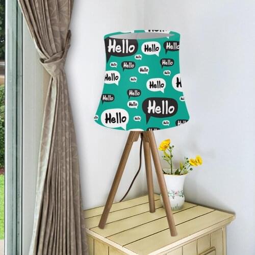 Cloth Lampshade Print Hello Letters Cloth Fabric Chandelier Lampshade for Wall Light Bedside Mini Table Lamp Cover Shade