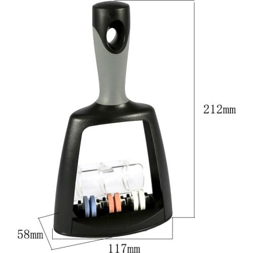 RISAMSHA Three-stage White Fused Alumina Knife Sharpener Knife Grinder Sharpening Stone Black Handle Sharpener