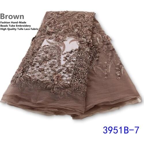 XIYA Nigerian Handmade Beaded Lace Fabrics 2021 High Quality African Lace Fabric Wedding French Tulle Lace Material For Dress