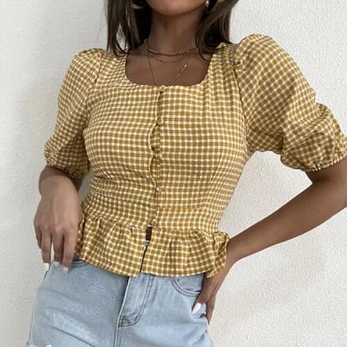 American Summer New Temperament Plaid Cardigan Fashion Leisure Slim Single Breasted Thin Cross Border Shirt Womens Dlsy943