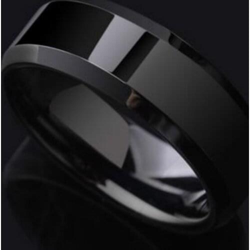 1@# Rings Wedding Couples Rings Bijouterie for Man or Woman Gift Girls Titanium Black Ring Gold Anti-allergy Smooth Simple