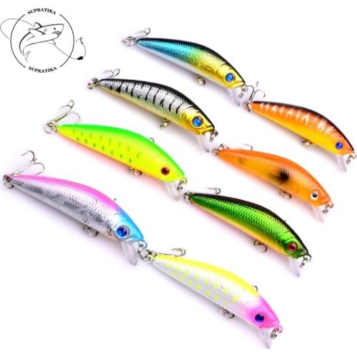 1PC 58mm/7.9g Colorful Striped Bass Hard Bait With Hooks Minnow Saltwater Bass Wobbler Streak Fishing Lure Baits Diving Pesca