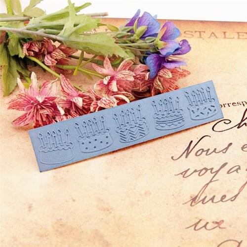 15x3cm birthday cake Embossing folders Plastic bump Scrapbooking DIY Template Fondant indentation Cake Photo Album Card Make