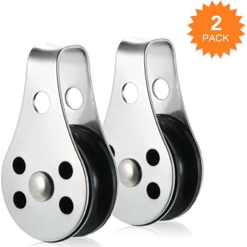 2PCS Stainless Steel Pulley Blocks for Kayak Canoe Boat Anchor Trolley Kit