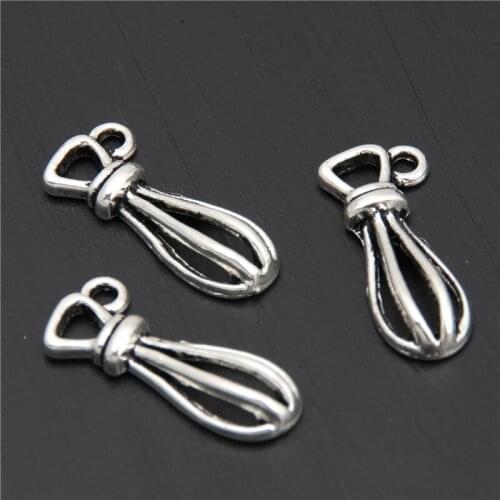 20pcs Silver Color Egg Beater Whisk MakingKitchenware Necklace Keychains Cooks And Chefs Bohemian Findings 24X8mm A2905