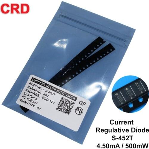 50PCS/LOT CRD Diode kit S-452T 4.5mA SMD SOD-123 CURRENT REGULATIVE DIODES NEW Free shipping
