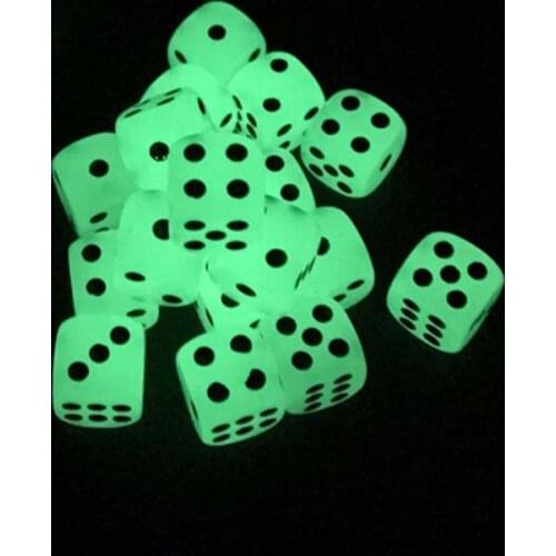 6Pcs/set Luminous Dice Cubes Night Light Noctilucent Fun Nightclub Bar KTV Entertainment Game Dices Wholesale 14mm 6 Sided