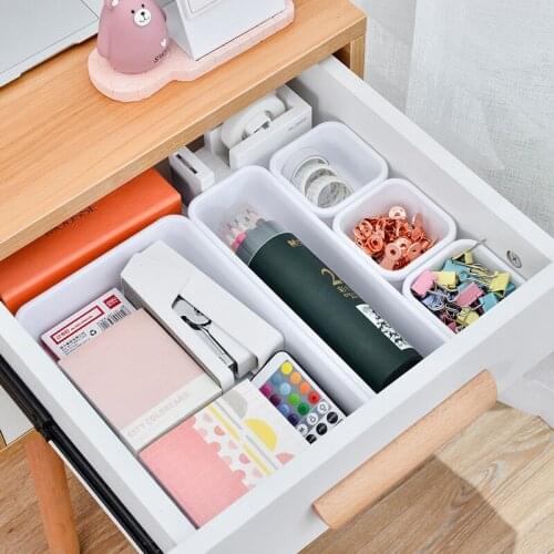 8Pcs/Set DIY Plastic Debris Drawer Desktop Accessories Jewelry Organizer Home Office Storage Stationery Organizer Storage Box