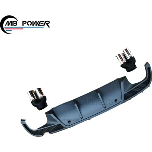 C Class W205 C200 C180 Diffuser for W205 C200 C180 to B Style with Exhaust Pipes W205 C200 C180 Muffler Tips