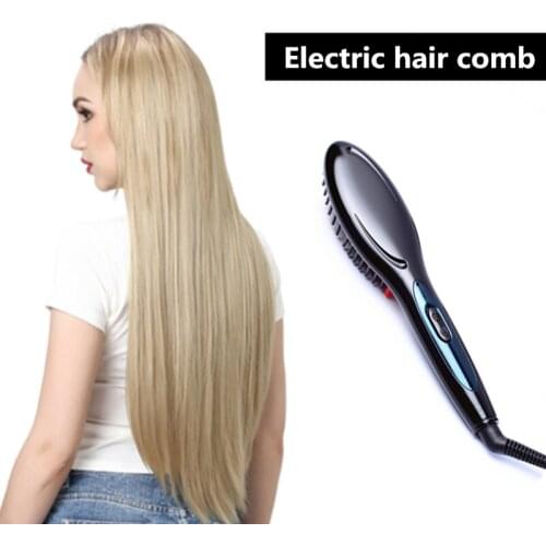 Digital Electric Hair Straightener Brush Comb Detangling Straightening Irons Hair Brush Electric hair comb Styling Tool