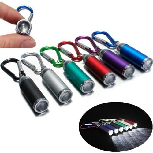 DHL 500PCS Mini LED Mirror Flashlight Lamp Keychain Light Torch Keyring (Color:Blue/Green/Red/Purple/Black)