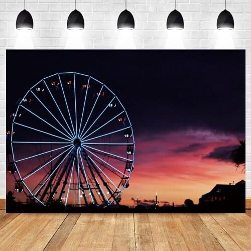 Yeele Birthday Photography Backdrop Photocall Night Sky Ferris Wheel Party Decor Background Photographic Photo Studio Photozone