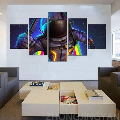 Painting Wall HD Modular Picture Brand New 5 Pieces Game Character Pop Art For Living Room Home Decor Canvas Prints Poster