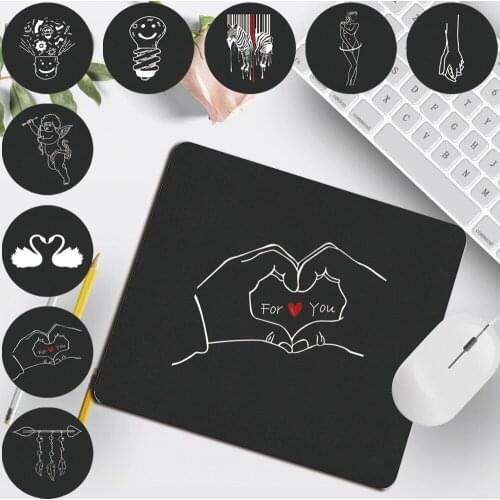 Computer Mousepad High Quality PU Leather White Image Pattern Series Anti-slip Waterproof Durable Gaming Mouse Mat