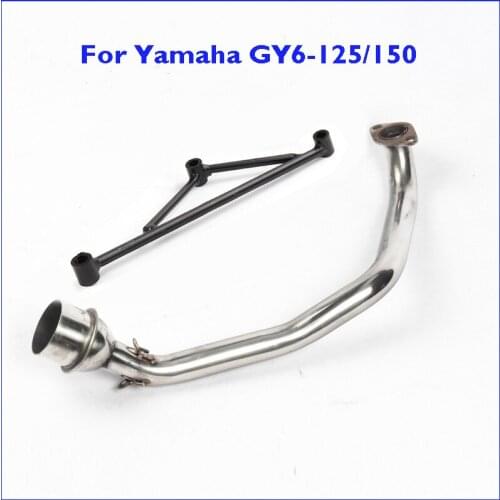 Motorcycle Exhaust Bracket Connect Pipe Mid Middle Stainless Steel Link Pipe for Yamaha GY6 125 150