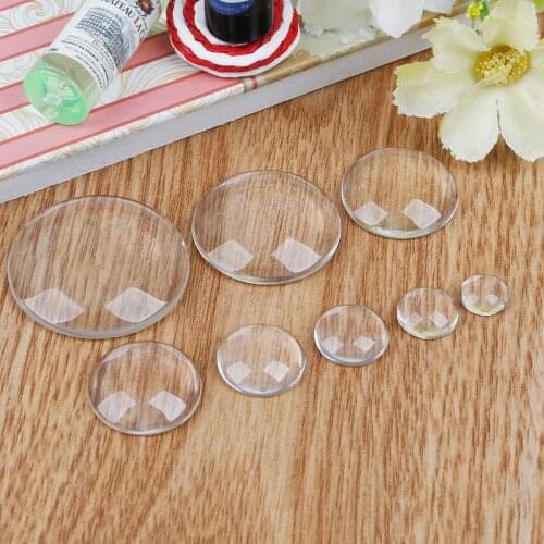 10-50pcs/lot 8/10/12/14/16/18/20/25/30mm Round Flatback Clear Glass Cabochons Dome for DIY Jewelry Making Findings