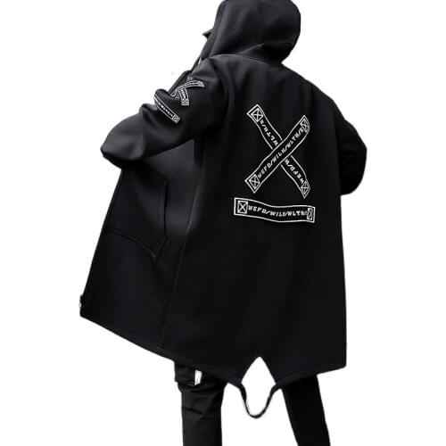 2021 Spring Autumn Streetwear Bomber Jackets Men Hooded Casual Loose Letter Print Windbreaker Jacket Male Hip Hop Coat S-5XL