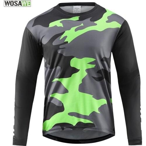 WOSAWE Men Downhill Jersey Quick Dry Cycling Jersey Maillot De Cyclisme Pour Hommes Motocross Offroad Mountain Bike Jersey