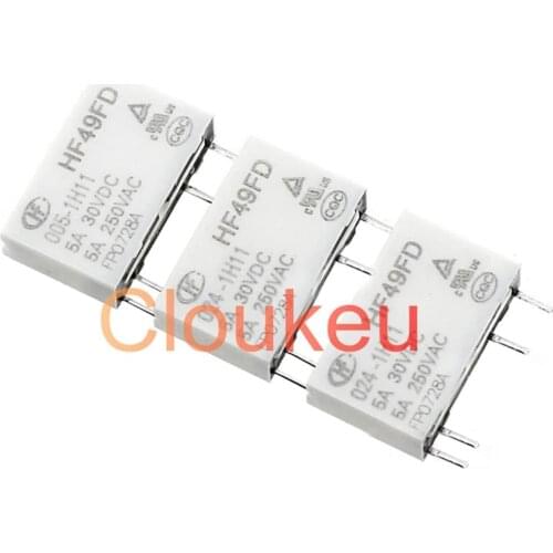 Relay HF49FD-005 012 024-1H11 1H12 1H11T 1H12T 5V 12V 24V 5A 4pin