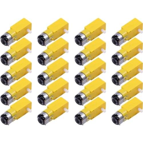 20 Pieces DC 70MA (3V) Robot Intelligent Car DIY Dual Shaft Gear TT Motor For Robot Car MCU 7X2.2X1.8Cm