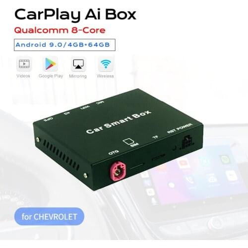 Exploter Ai Smart Box for CRUZE Equinox Colorado Adding Android 9.0 OS Wireless CarPlay Qualcomm 8-Core 4GB+64GB Mifi Dual BT