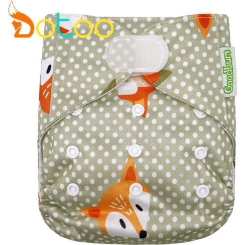 Dotoo Colorful Cat Hook Loop Cloth Diaper Washable Adjustable Nappy For 3-15KG Baby
