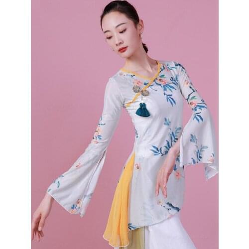 Classical Dance Tops Adult Designer Clothes Floral Chinese Folk Dancewear Performance Costume Fairy Hanfu Women JL3167