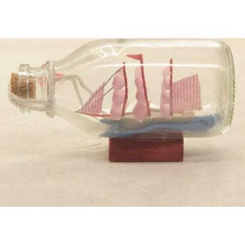 Vintage Glass Wishing Bottle Contain Sailing Boat DIY Art Decor Crafts