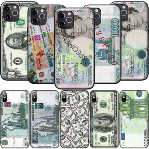 GX253 Vintage Money Dollar Rouble Pound Silicone Soft Case for iPhone 12 Mini 11 Pro XS Max XR X 8 7 6 6S Plus 5 5S SE 2020