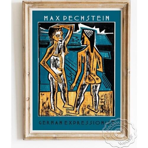 Max Pechstein Exhibition Museum Retro Poster, Dialogue History Painting Art Prints, Expressionism Vintage Gallery Wall Picture
