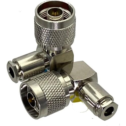1Pcs Connector N Male plug Right angle Clamp RG58 RG142 LMR195 RG400 Cable RF Adapter Coaxial High Quanlity