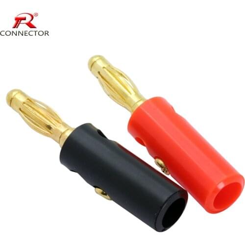 10pcs Audio Speaker Screw Banana Gold Plated Plugs Connectors 4mm Black Red Facotry Online Wholesale Banana Plugs
