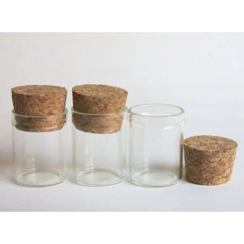 1000 x 5ml Glass Tube with Wooden Cork 5cc Mini Empty Glass Container Small Cork Stoppered Tube Sample Vial 22*30mm