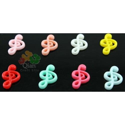 200pcs assorted lovely medium size musical notes resin Cabochons charm pendants for Kawaii Decoden DIY jewelry Projects