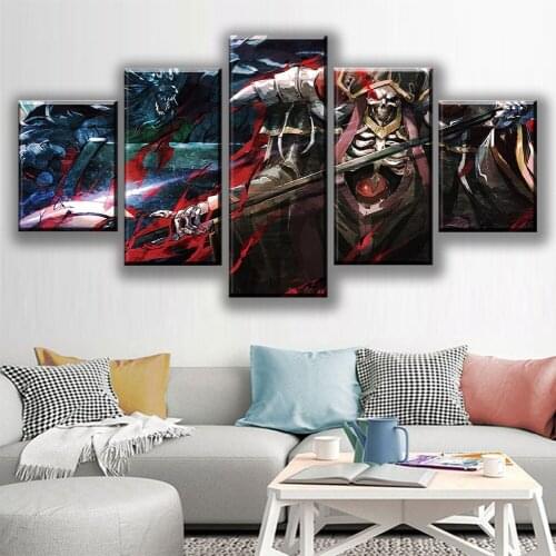Home Decorative Canvas HD Prints 5 Pieces Animation Painting Modular Picture Wall Artwork Poster for Bedroom Framedwork