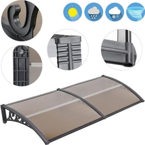 60*100 CM Awning Door Window Rain Cover Sun Shade Door Awning Modern Polycarbonate Cover Front Door Outdoor Patio Canopy
