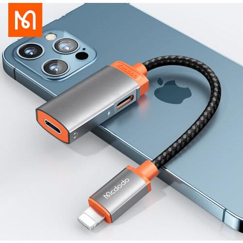 Mcdodo 3in 1Lightning to Lightning&3.5mm/Dual Lightning Audio Adapter Support iPhone 7 8 Plus X,XS Max, 11, 11 Pro & 11 Pro Max