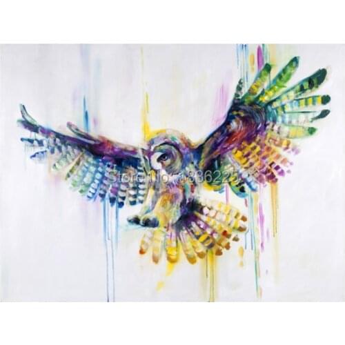 Free Shipping Canvas art Abstract birds painting colorful decorative oil painting only painted Painting