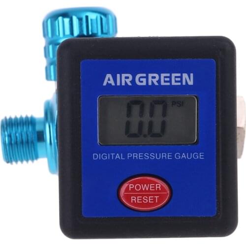 Digital Pressure Air Gauge Regulator w Adjust Valve Paint Spray-Gun Compressor 203C