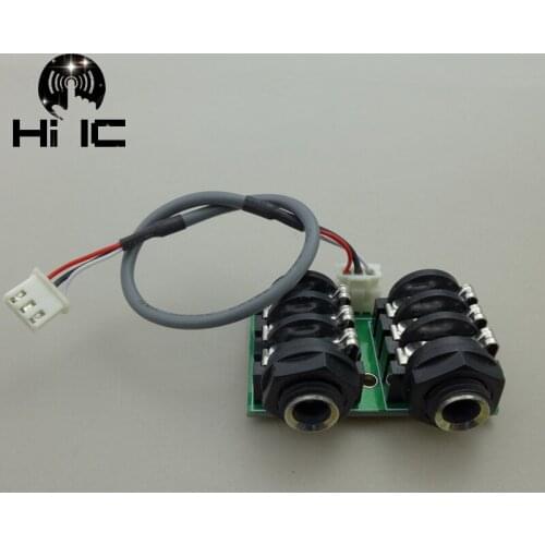 Dual 6.5mm Stereo Audio Microphone Female Socket/Jack Connector Microphone Socket Circuit Board With Shielded Wire