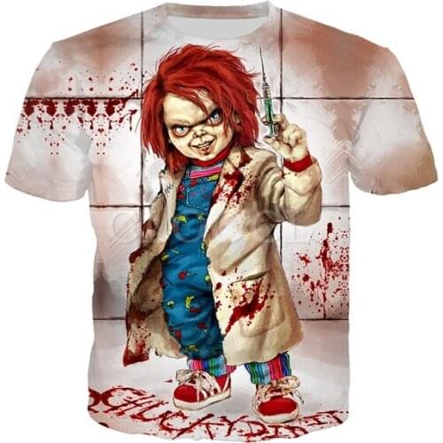 Halloween Terror Blood Child of Chucky Play 3D Print Causal Clothing Fashion T-shirt Plus Size S-7XL harajuku graphic tshirts