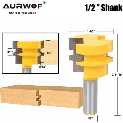 LA VIE 1pc 12mm 12.7mm Shank 1/2 Inch Glue Joint Router Bit Tenon Milling Cutter for Wood Reversible Woodworking Chisel MC03119