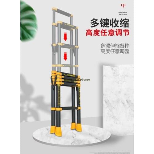 Ladder Household Herringbone Ladder Multifunctional Indoor Portable Five Step Ladder Aluminum Alloy Folding Telescopic