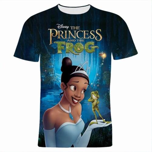 Summer Cartoon Anime Clothes For Boy Girl Kids Disney Movie The Princess And The Frog 3D Printed Men Women T Shirt Tops
