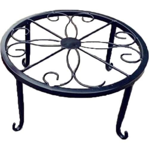 Metal Potted Plant Stand Floor Flower Pot Rack Round Iron Home Garden Indoor Balcony Decor Round Supports Layer Flower Shelf